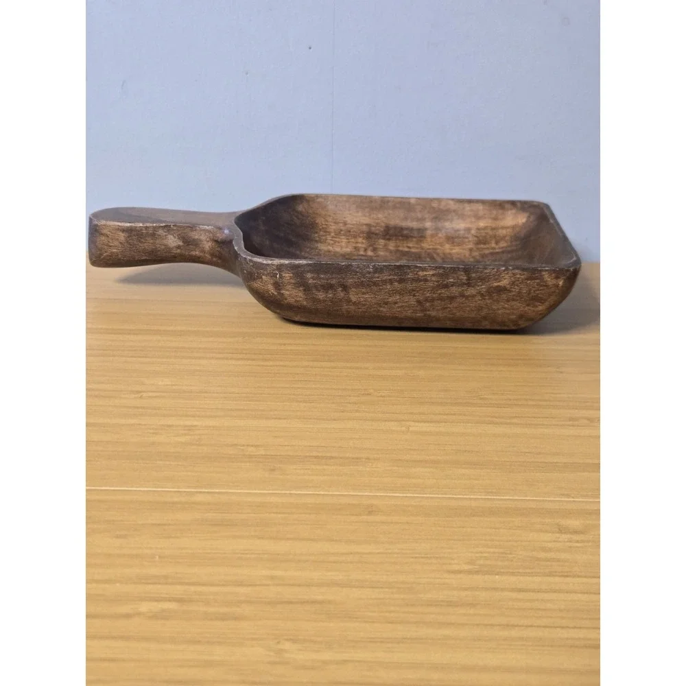 Vintage Sosan Monkey Pod Wood Scoop Tray. Handcrafted Piece. Made In Philippines